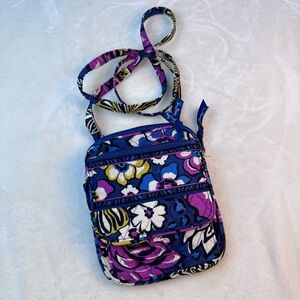 Vera Bradley Blue and Purple Floral Crossbody Bag